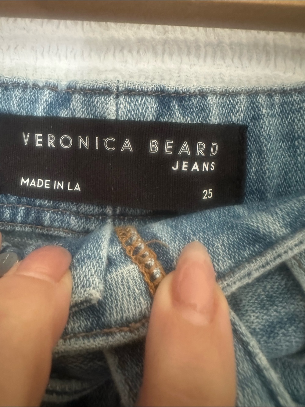 Veronica Beard Rinley High-Rise Tie-Waist Women's Jeans in Light Blue - Picture 3 of 6